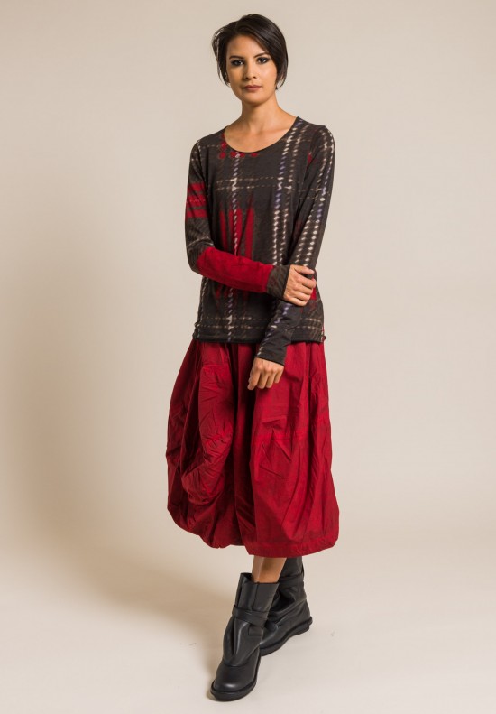 Rundholz Black Label Cotton Tulip Skirt in Red