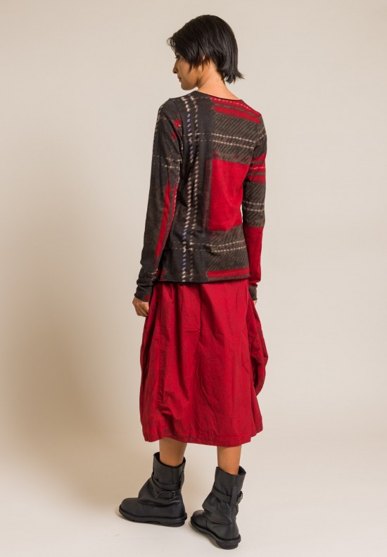 Rundholz Black Label Cotton Tulip Skirt in Red