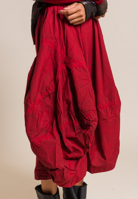 Rundholz Black Label Cotton Tulip Skirt in Red