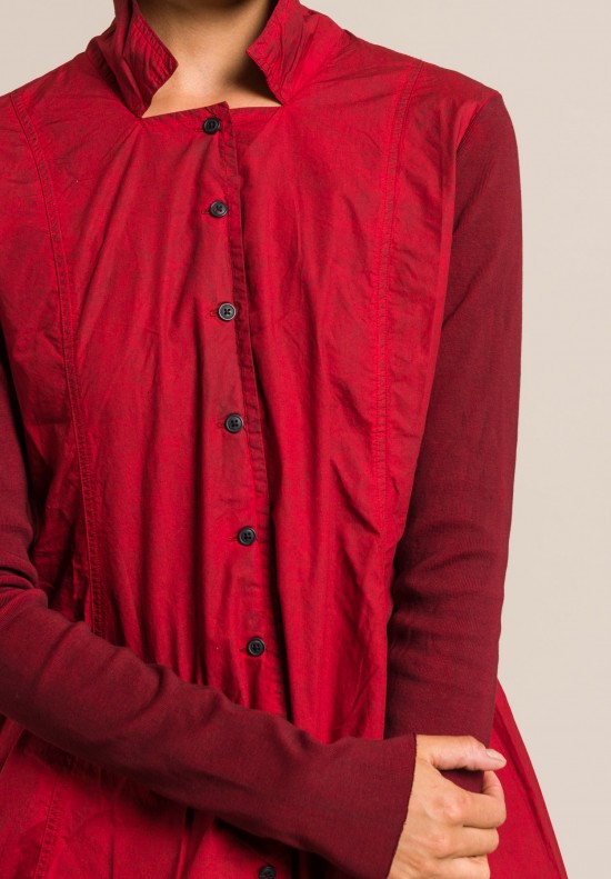Rundholz Black Label Cotton Button-Down Tunic in Red