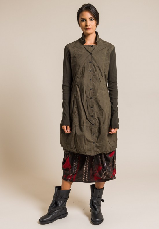 Rundholz Black Label Cotton Button-Down Tunic in Green