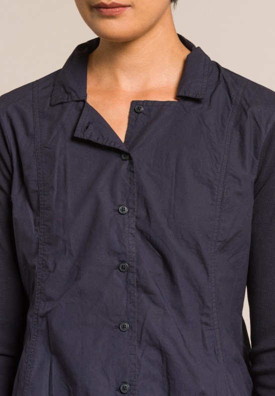 Rundholz Black Label Cotton Button-Down Tunic in Blue