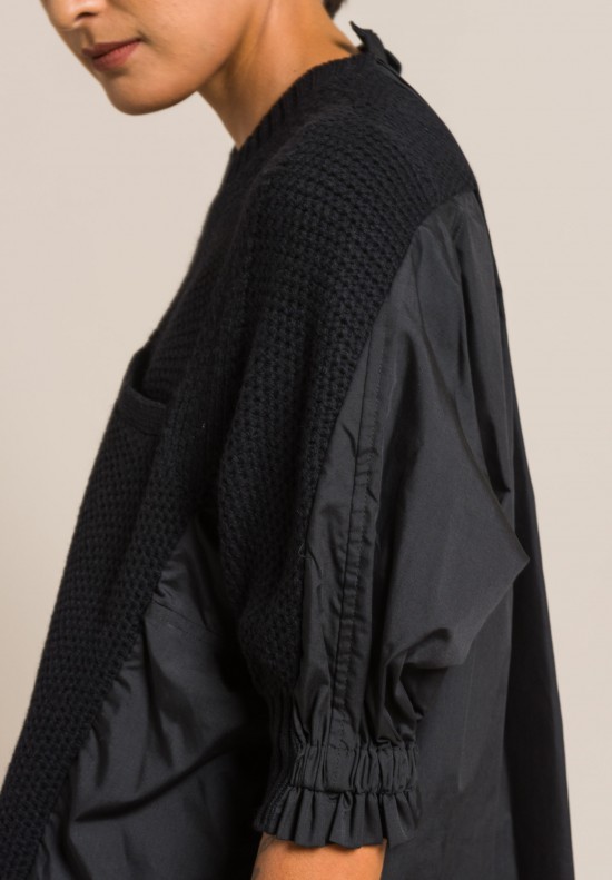 Sacai Wool/Cotton Classic Shirting Pullover Top in Black | Santa Fe Dry ...