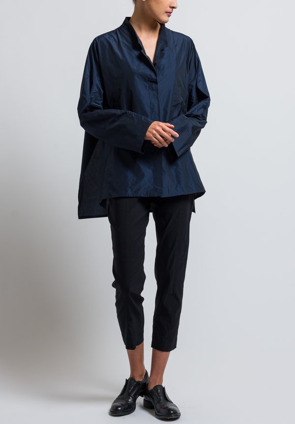 Peter O. Mahler Oversized Button-Down Crash Shirt in Navy
