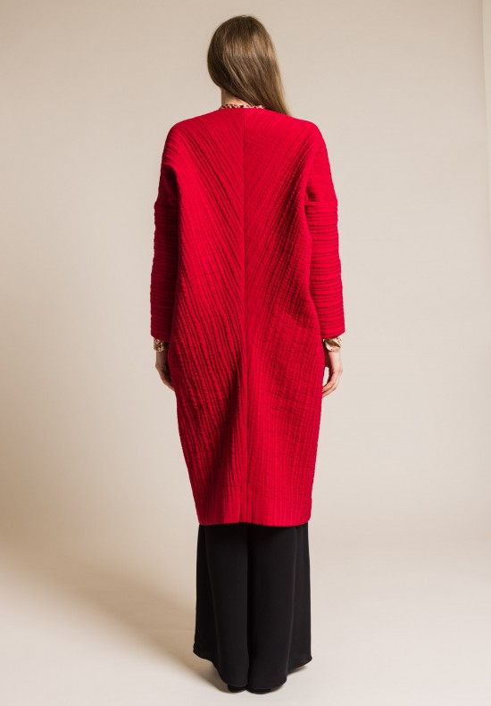 Zero + Maria Cornejo Quilted Koya Jacket in Crimson/Merlot