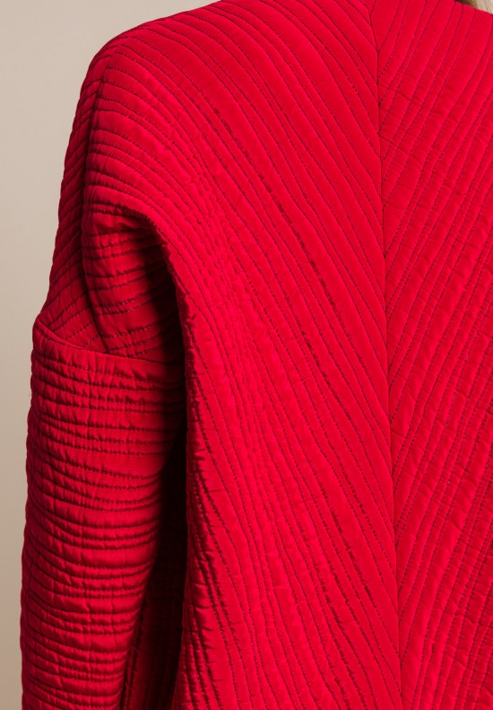 Zero + Maria Cornejo Quilted Koya Jacket in Crimson/Merlot