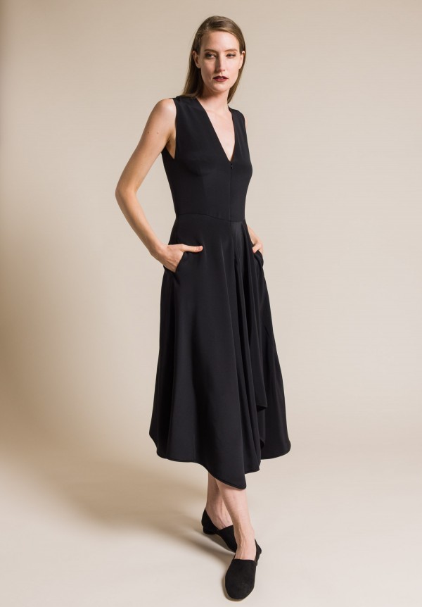 Zero + Maria Cornejo Silk Wave Dress in Black