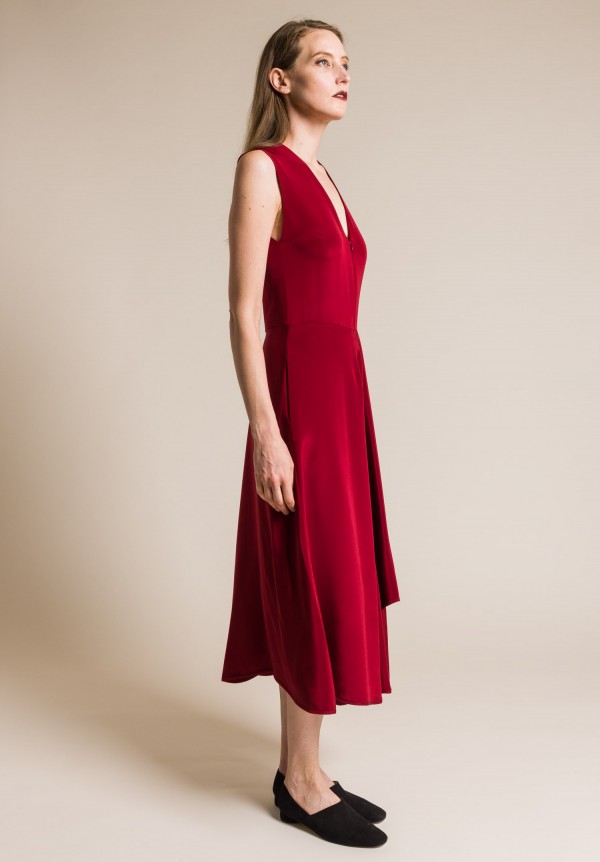 Zero + Maria Cornejo Silk Wave Dress in Crimson
