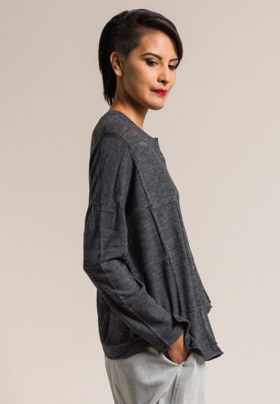 Oska Wool Usule Asymmetric Cardigan in Granite