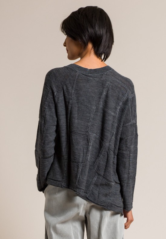 Oska Wool Usule Asymmetric Cardigan in Granite