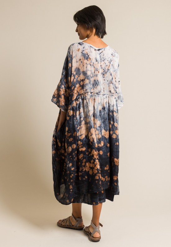 Gilda Midani Organdy Pattern Dyed Oversized Dress in Deep Sea | Santa ...