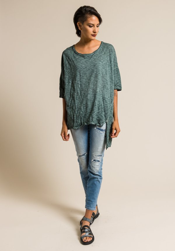 Gilda Midani Solid Dyed Short Sleeve Super Tee in Forest