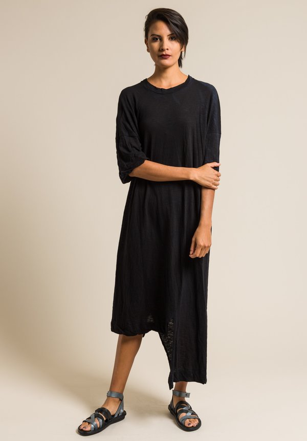 Gilda Midani Solid Dyed Long Super Dress in Black