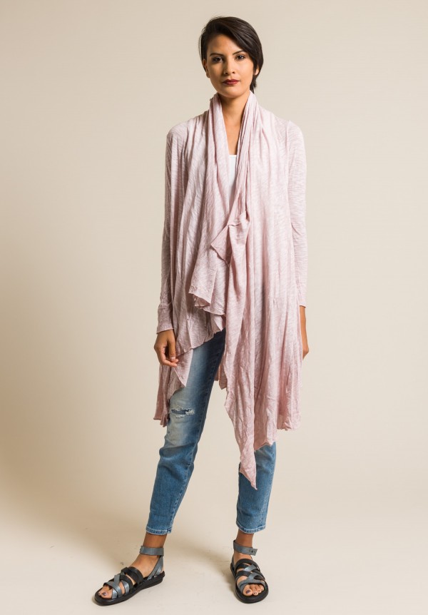 Gilda Midani Solid Dyed Long Karan Cardigan in Pale Pink
