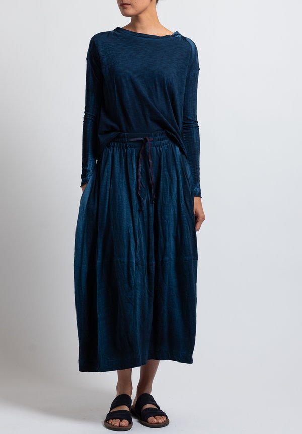 Gilda Midani Solid Dyed Y Skirt in Deep Blue	