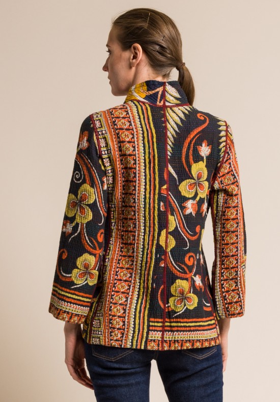 Mieko Mintz 4-Layer Vintage Cotton Short Jacket in Orange/Crimson ...