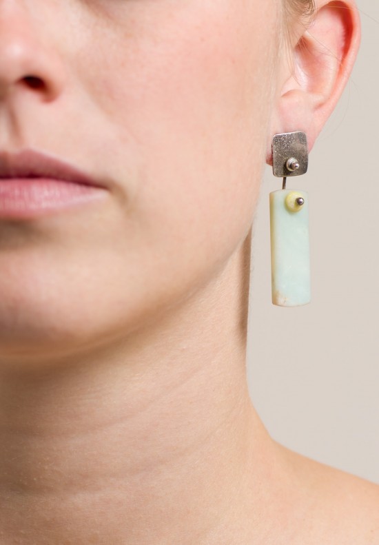Holly Masterson Hemimorphite Rectangle & Jade Earrings