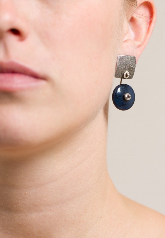Holly Masterson Lapis Lazuli & Shell Disk Earrings