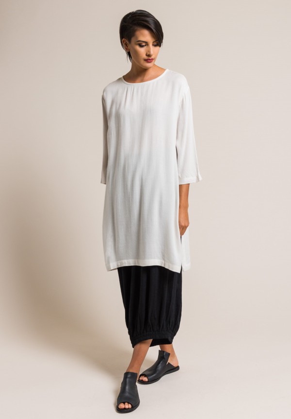 Black Crane Long Side Slit Top in Cream | Santa Fe Dry Goods . Workshop ...