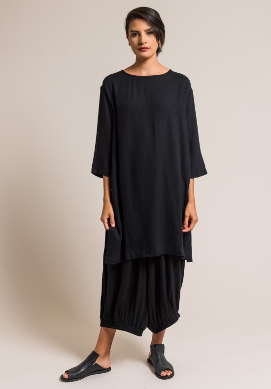 Black Crane Long Side Slit Top in Black | Santa Fe Dry Goods . Workshop ...