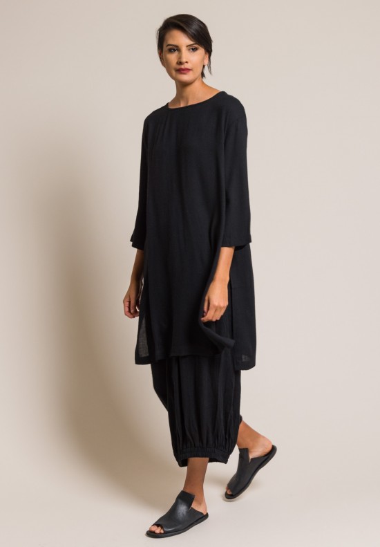 Black Crane Long Side Slit Top in Black | Santa Fe Dry Goods . Workshop ...