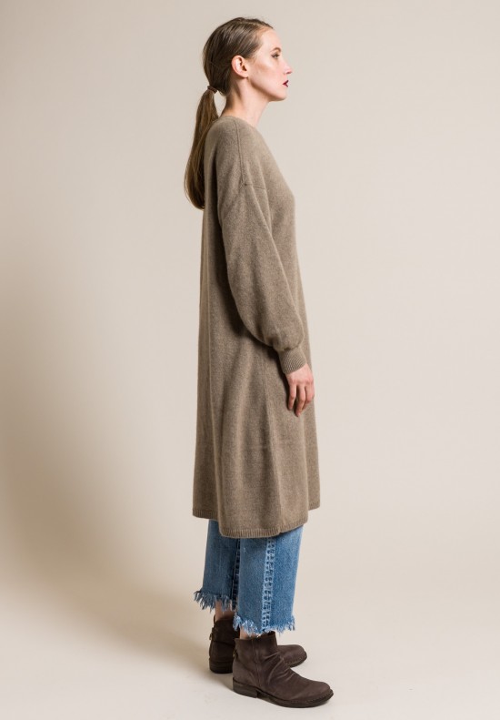 kaval Cashmere/Sable Relaxed Knit Dress in Beige	