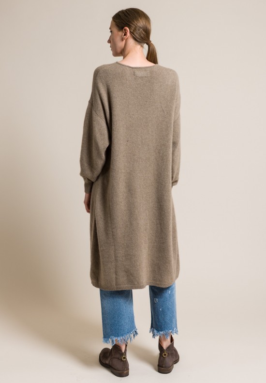 kaval Cashmere/Sable Relaxed Knit Dress in Beige	