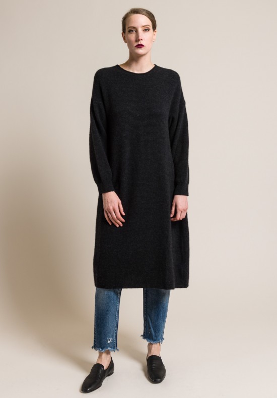 Kaval Cashmere/Sable Relaxed Knit Dress in Charcoal | Santa Fe Dry ...