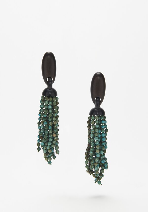 Monies UNIQUE Turquoise & Ebony Clip-On Earrings | Santa Fe Dry Goods ...
