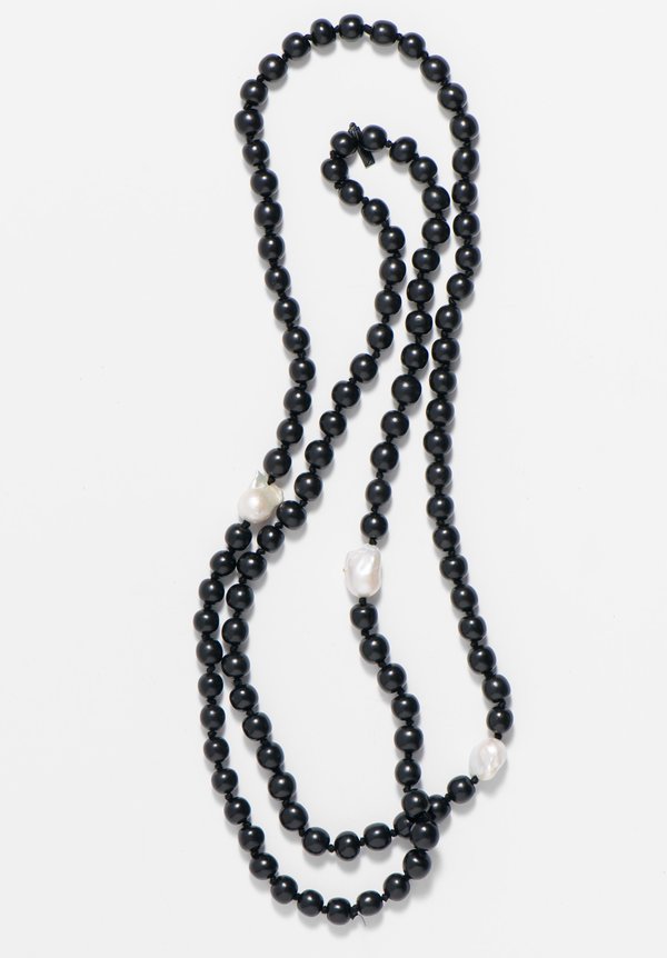 Monies UNIQUE Ebony Beads & Pearl Necklace | Santa Fe Dry Goods ...