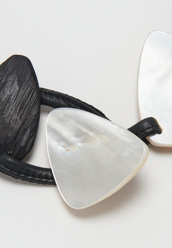 Monies UNQIUE Mother of Pearl & Ebony Slab Necklace	