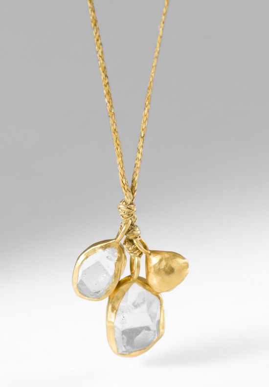 Pippa Small 18K, Gold Drop & Double Colette Herkimer Pendant