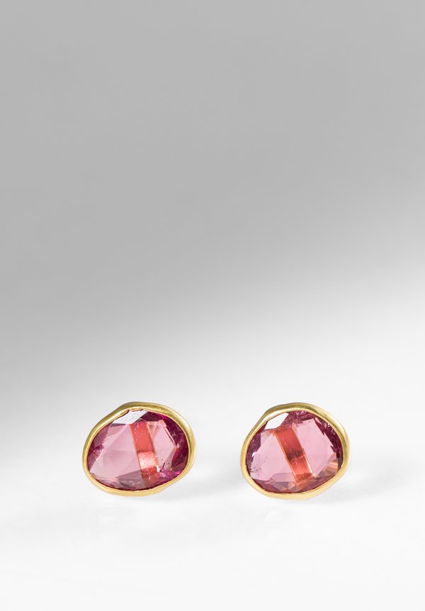 Pippa Small 18K, Pink Tourmaline Classic Stud Earrings	