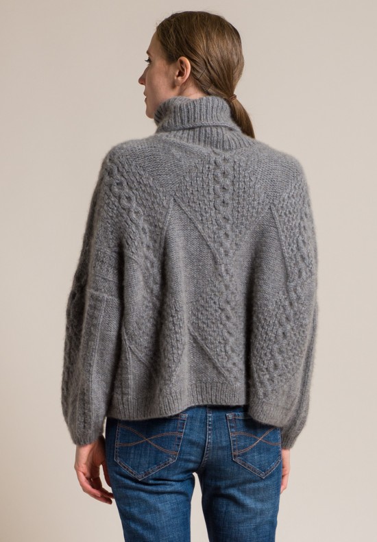 Hania Cashmere Swanilda Turtleneck Sweater in Dark Grey