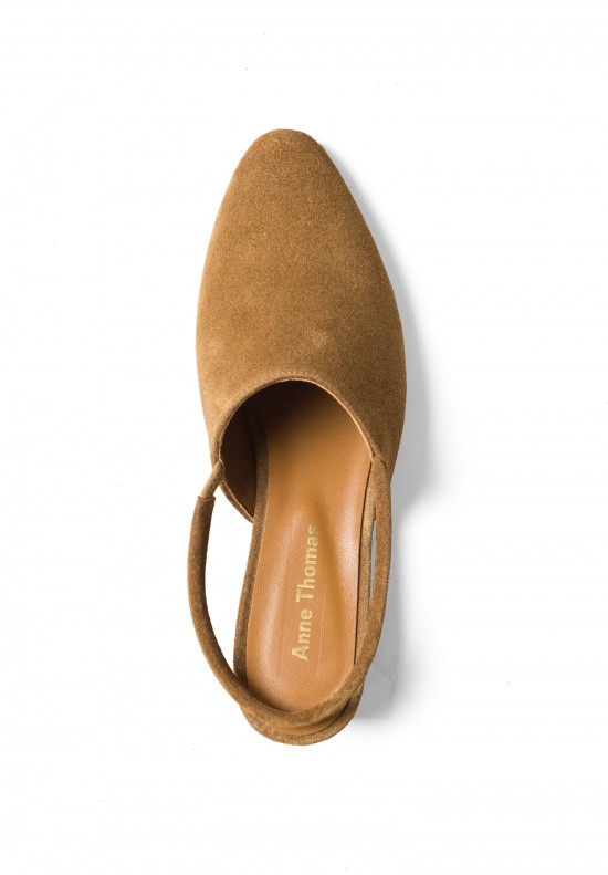 Anne Thomas Suede Williamsburg Slip-Ons in Extra Softy Sigaro