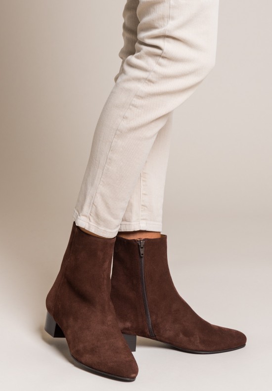 Anne Thomas Suede Michele Boots in Extra Softy Espresso