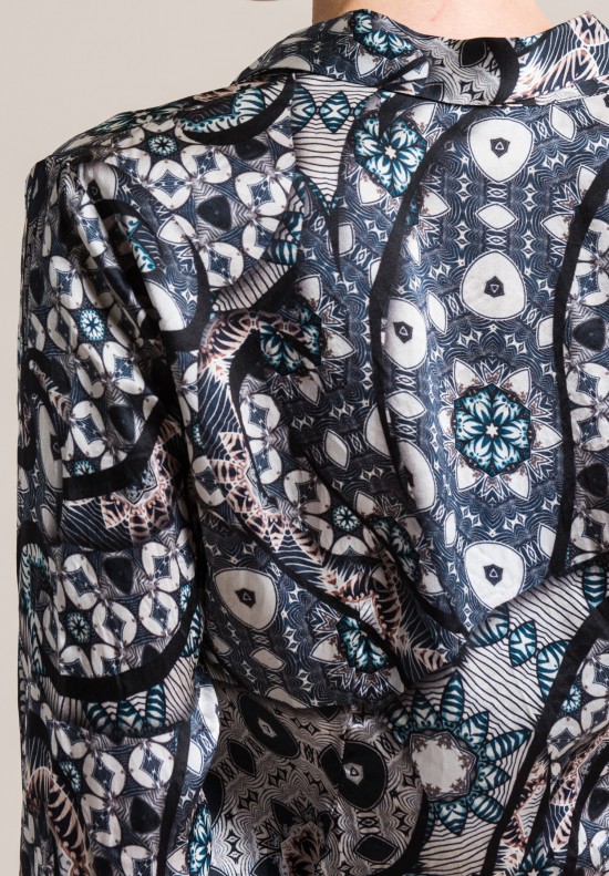 Geoffrey B. Small Handmade Fitted Silk Shirt in Geometric | Santa 