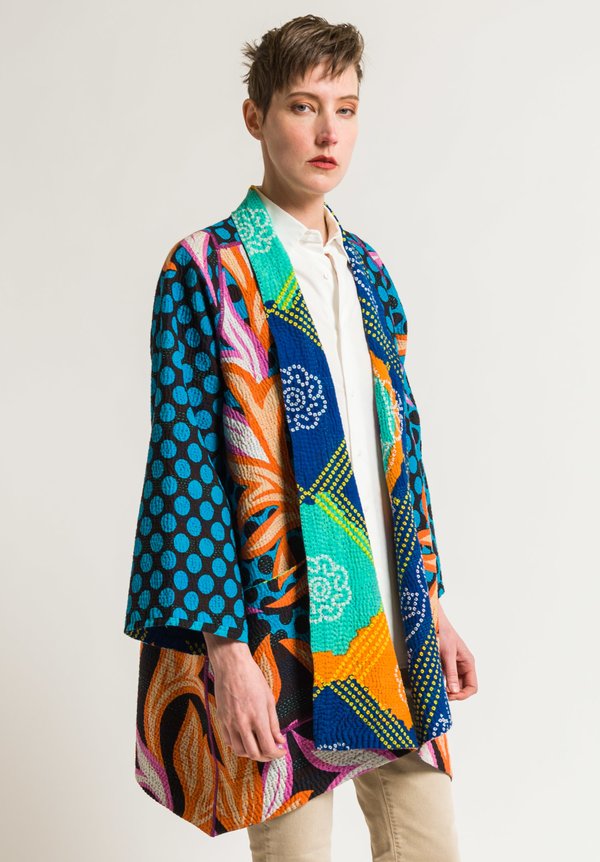 Mieko Mintz 4-Layer A-Line Jacket in Turquoise/Orange | Santa Fe Dry ...