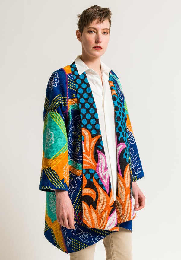 Mieko Mintz 4-Layer A-Line Jacket in Turquoise/Orange | Santa Fe Dry ...