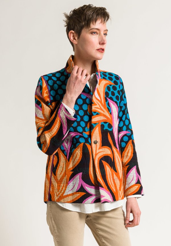 Mieko Mintz 4-Layer Simple Jacket in Turquoise/Orange | Santa Fe Dry ...