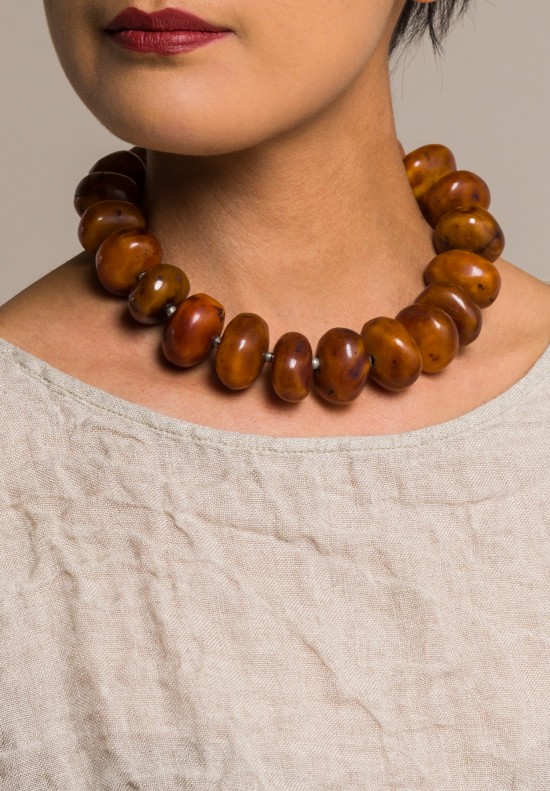 Holly Masterson Old Silver & Tibetan Amber Necklace