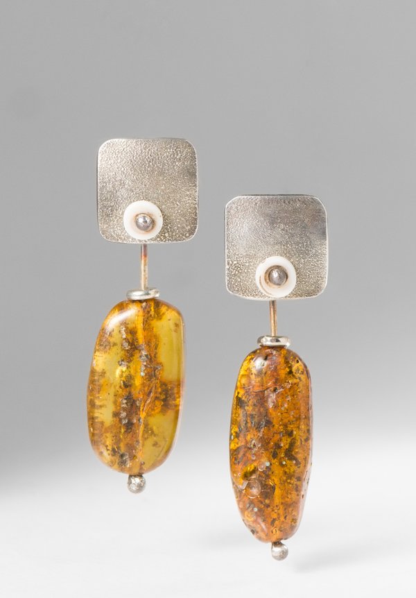 Holly Masterson Long Ancient Chiapas Amber Earrings