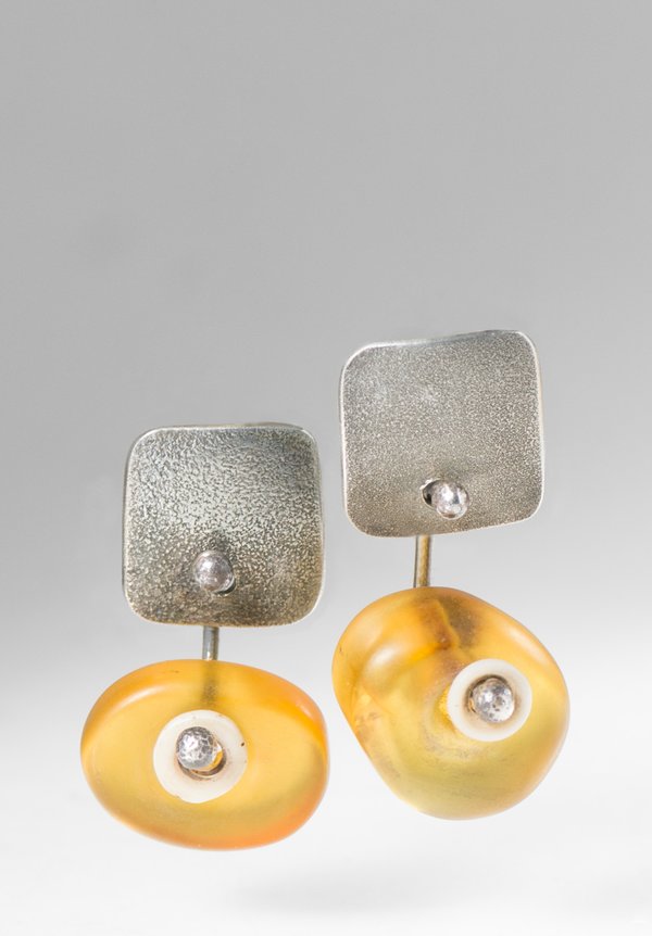 Holly Masterson Clear Ancient Chiapas Amber Earrings