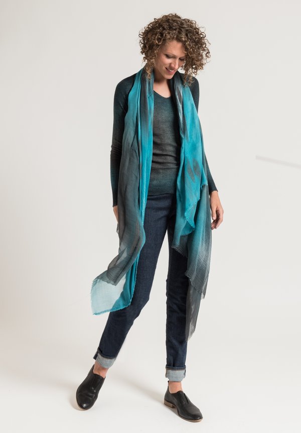 Avant Toi Modal New Africa Scarf in Turquoise