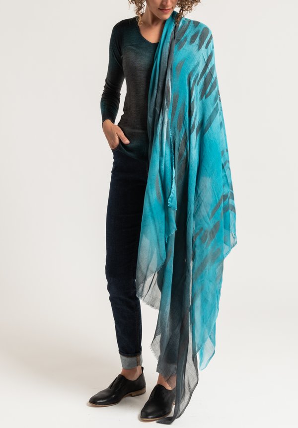 Avant Toi Modal New Africa Scarf in Turquoise
