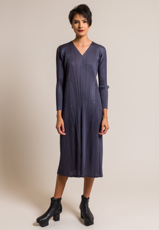 Issey Miyake Pleats Please November Dress in Navy