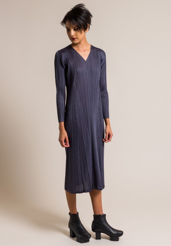 Issey Miyake Pleats Please November Dress in Navy