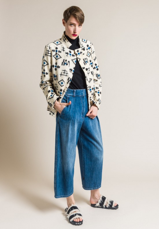 Casey Casey Vintage Kimono Short Jacket in Natural Geometric
