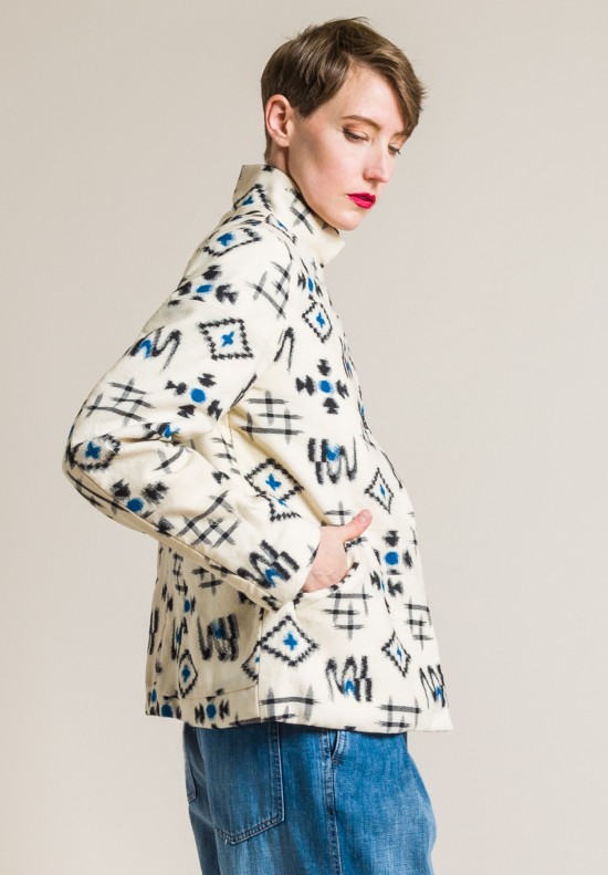 Casey Casey Vintage Kimono Short Jacket in Natural Geometric