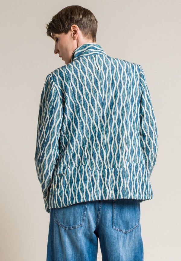 Casey Casey Vintage Kimono Short Jacket in Blue Diamond
